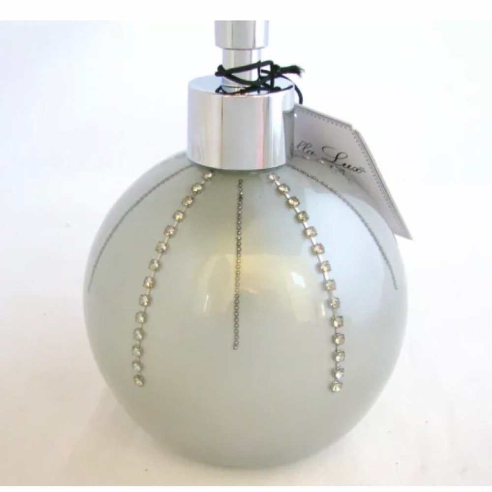 Bella Lux White Ceramic Rhinestone Soap Dispenser